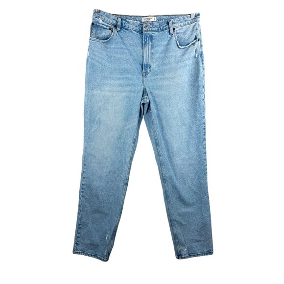 Abercrombie & Fitch 90s straight leg ultra high jeans retro boho sz 33L - Picture 1 of 8